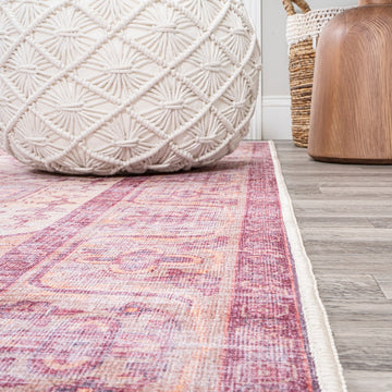 Alacati Ogee Medallion Washable Area Rug